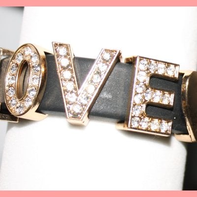 Gold love bling statement bracelet