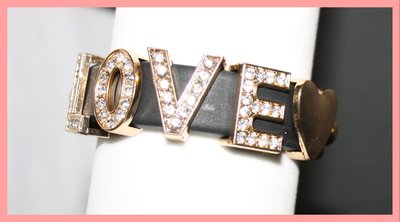 Gold love bling statement bracelet
