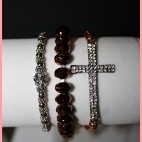 Stackable Bracelets (Copper Cross,Silver Ball Bling,Beads) - Thumbnail 1