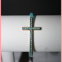 Baby Blue Cross Bracelet - Thumbnail 1