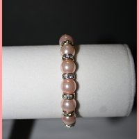 Silver & Pink Pearl Bracelet - Thumbnail 1