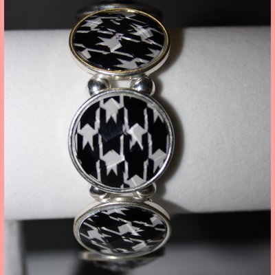 Silver houndstooth bracelet