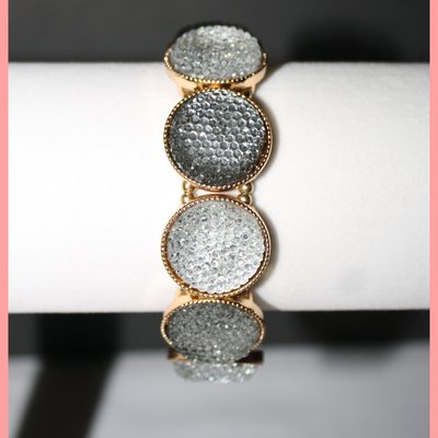 Gold clear circles nugget bracelet