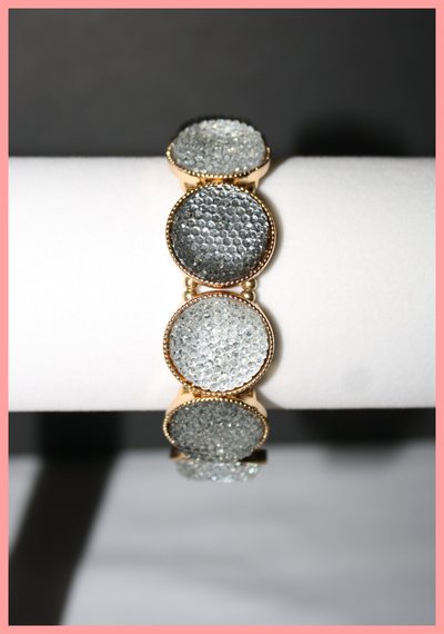 Gold clear circles nugget bracelet