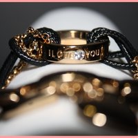 Black & Gold 2 pc. I love You Bracelet - Thumbnail 2