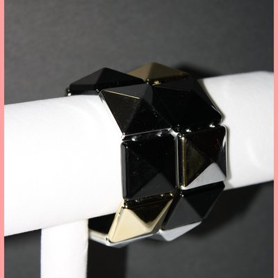 Gold & silver 2 pc. stretchable bracelets