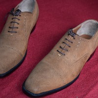 Classic Hot Sale Men's Handmade Brown Oxfords Cap Toe Suede Lace Up Shoes - Thumbnail 2