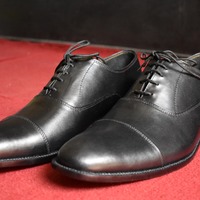 Handmade Men's Black Cap Toe Leather Office Shoes - Thumbnail 1