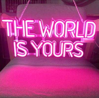Free Shipping-"THE WORLD IS YOURS" NEON LIGHT 