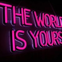 Free Shipping-"THE WORLD IS YOURS" NEON LIGHT  - Thumbnail 3