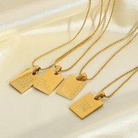 Free Shipping-ENGRAVED PLATE NECKLACE - Thumbnail 1