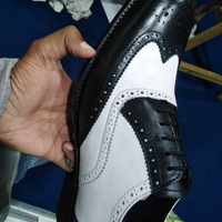 Awesome Wear Men's Two Tone Oxfords Wingtip Brogue Leather Shoes, Handmade Leather Lace Up Shoes - Thumbnail 3