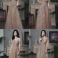 Cute tulle lace long prom dress A line evening dress - Thumbnail 9