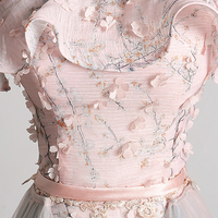 Uniquely Designed Tulle Applique Long Prom Dress Evening Dress - Thumbnail 1