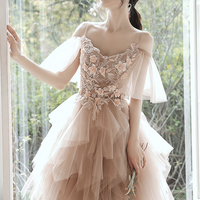 Cute tulle lace short prom dress homecoming dress - Thumbnail 2