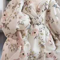 Stylish Printed Pattern Long Prom Dress Evening Dress - Thumbnail 1