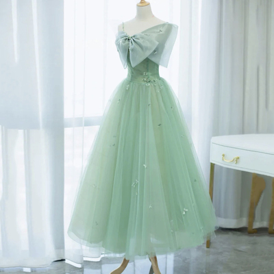 Green tulle short prom dress homecoming dress