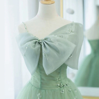 Green tulle short prom dress homecoming dress - Thumbnail 1
