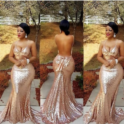 Backless prom dresses sequins