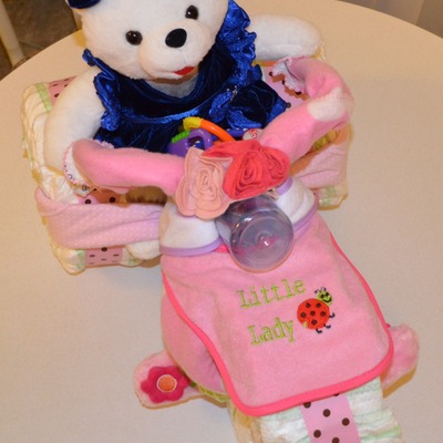 Big wheel diaper cake