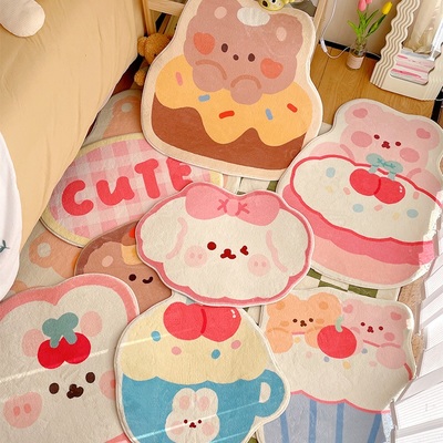 Cute sweet girl animal cat rabbit bear sweets cake rug carpets decor