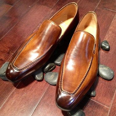 Luxury Men's Hand Made Brown Moccasin Shoes, Loafers On Slips Leather Office Wear Shoes