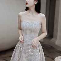 Cute A line short prom dress prty dress - Thumbnail 1