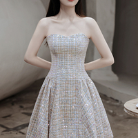 Cute A line short prom dress prty dress - Thumbnail 3