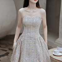 Cute A line short prom dress prty dress - Thumbnail 7