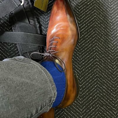 Best edition men's two tone hand stitch leather lace up office wear shoes