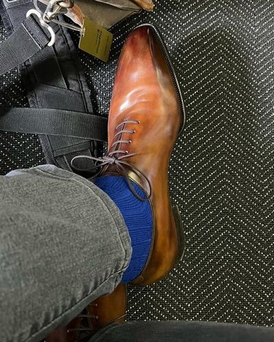 Best Edition Men's Two Tone Hand Stitch Leather Lace Up Office Wear Shoes