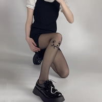 Velvet Kitty Cat Prints Tights Pantyhose Stockings - Thumbnail 3