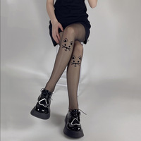 Velvet Kitty Cat Prints Tights Pantyhose Stockings - Thumbnail 1