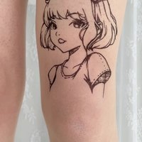 Anime Girl Tattoo Prints Tights Pantyhose Stockings - Thumbnail 3
