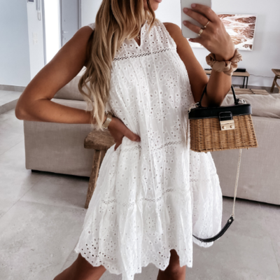 Sexy v-neck loose casual lace dress