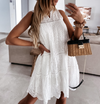 Sexy V-Neck Loose Casual Lace Dress