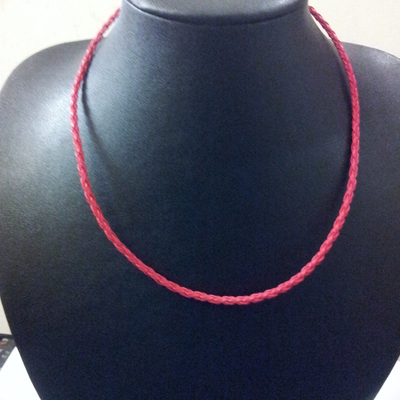 Artifical leather mixed color lobster clasp 3mm 16" leather cord necklace 3pcs