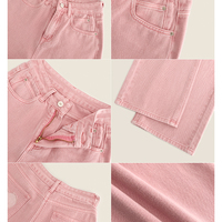 ​Sexy Sweet Girl Pink Heart Pastel High Waist Jeans Pants - Thumbnail 5