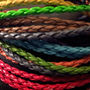 Artifical Leather Mixed Color LOBSTER Clasp 3mm 16" Leather Cord Necklace 3pcs - Thumbnail 2