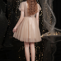 Cute tulle beads short prom dress homecoming dress - Thumbnail 6