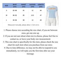 Blue Dump Him Funny Graphic Print Short Sleeve Shirt Crop Top Summer Aesthetic Casual E-Girl Kawaii Korean Japanese Harajuku - Thumbnail 6