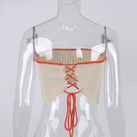 Sexy Knit Bandage Crop Top Sleeve Strapless Tube Shirt Backless Summer Aesthetic Casual E-Girl Kawaii Korean Japanese Harajuku - Thumbnail 8