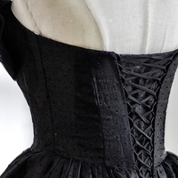 Black tulle long prom dress A line evening dress - Thumbnail 2