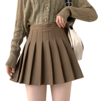 Solid Color Sweet High Waist Plus Size Skirt - Thumbnail 1