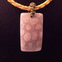 NATURAL CORAL FOSSIL GEMSTONE PENDANT with Artificial Leather 16" Necklace - Thumbnail 2