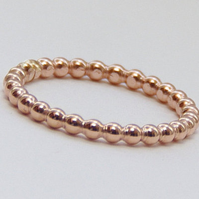 Rose gold rings - rose gold bead ring - rose gold eternity band - thumb ring - rose gold stack ring - stacked rings - rose gold stackable