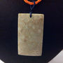 CORAL FOSSIL Natural GEMSTONE Rectangle PENDANT & Artificial Leather 16"Necklace - Thumbnail 3