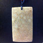CORAL FOSSIL Natural GEMSTONE Rectangle PENDANT & Artificial Leather 16"Necklace - Thumbnail 4