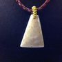 PENDANT NATURAL CORAL FOSSIL GEMSTONE with Artificial Leather 16" Necklace - Thumbnail 3