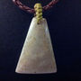 PENDANT NATURAL CORAL FOSSIL GEMSTONE with Artificial Leather 16" Necklace - Thumbnail 4